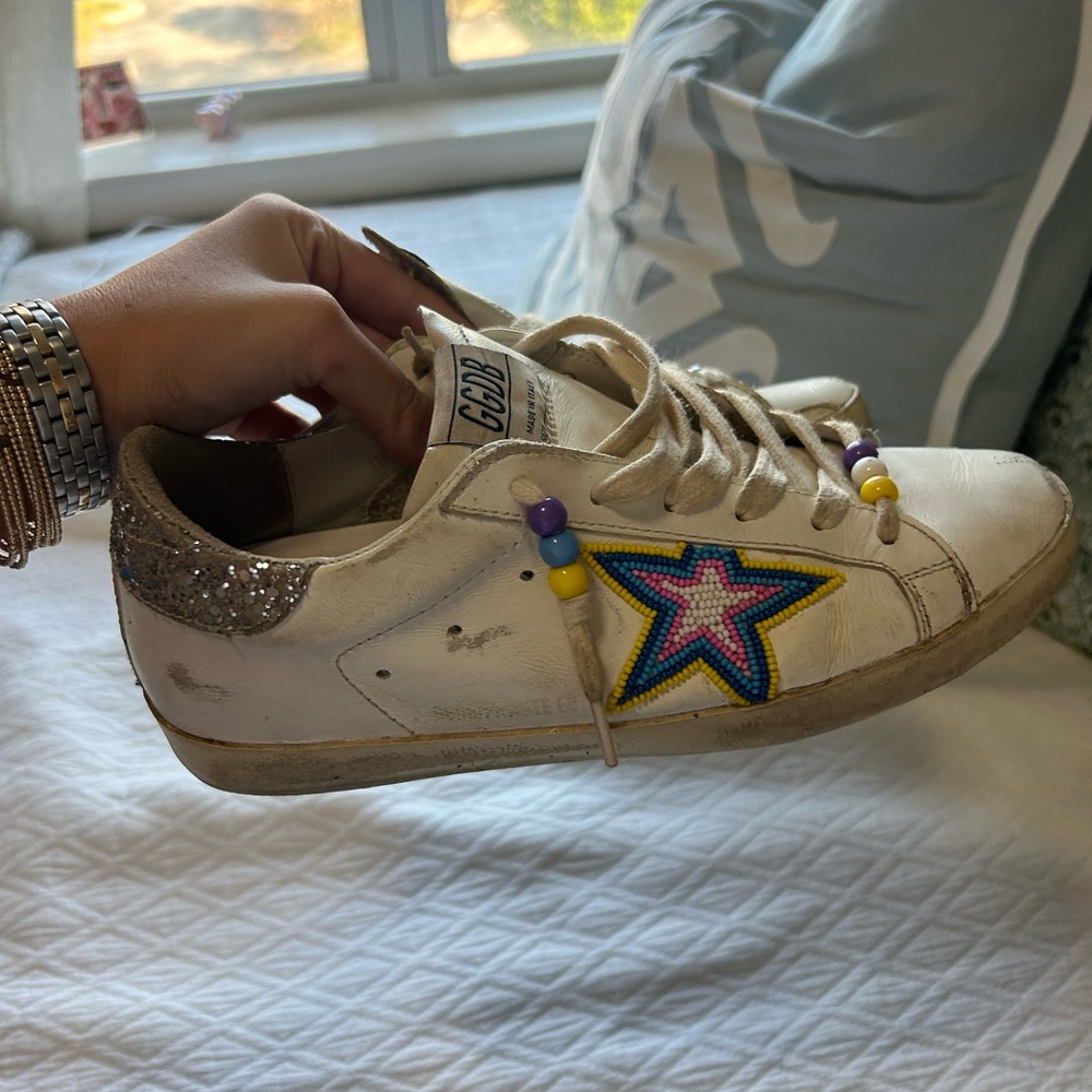 Golden Goose x REVOLVE Superstar Sneaker in White, Multicolor, & Silver